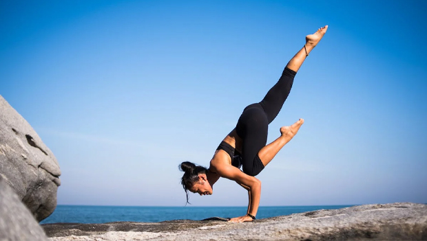 Woman practicing yoga
