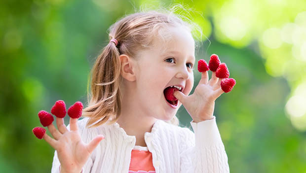kid eating a snack