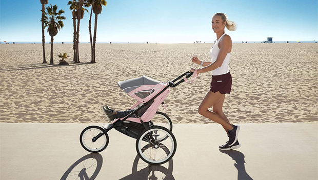 Woman using Best Lightweight Stroller