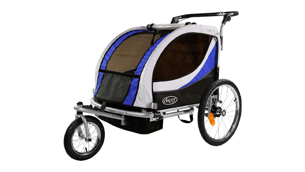 ClevrPlus Deluxe 3-in-1 2-Seat Bike Trailer